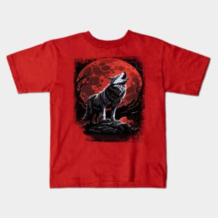 Howling at the Blood Moon Kids T-Shirt